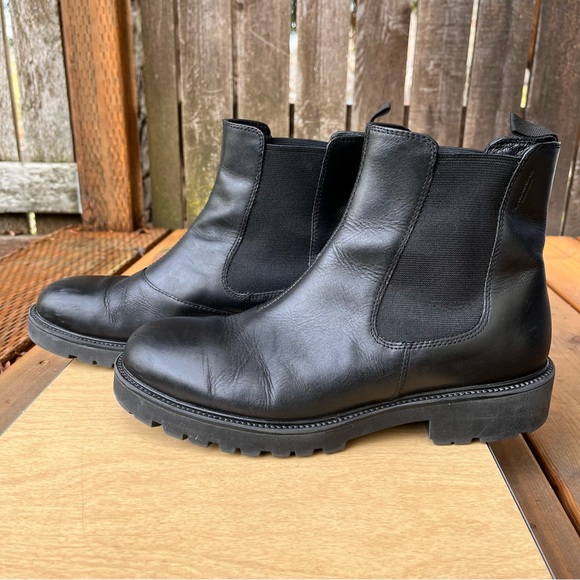 Vagabond Shoemaker Kenova Black Leather Chelsea Chunky Sole Ankle Boot Sz EU 40 - Picture 2 of 16